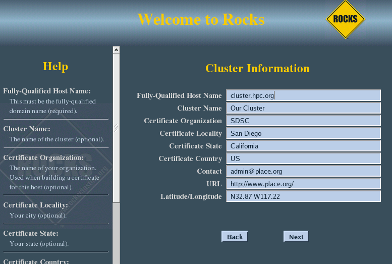 clsuter information clsuter information