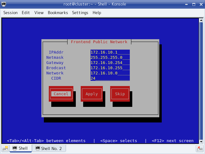 rocks-config-network実行画面